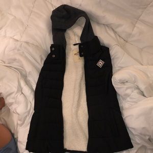 Hollister wool lined puffer vest